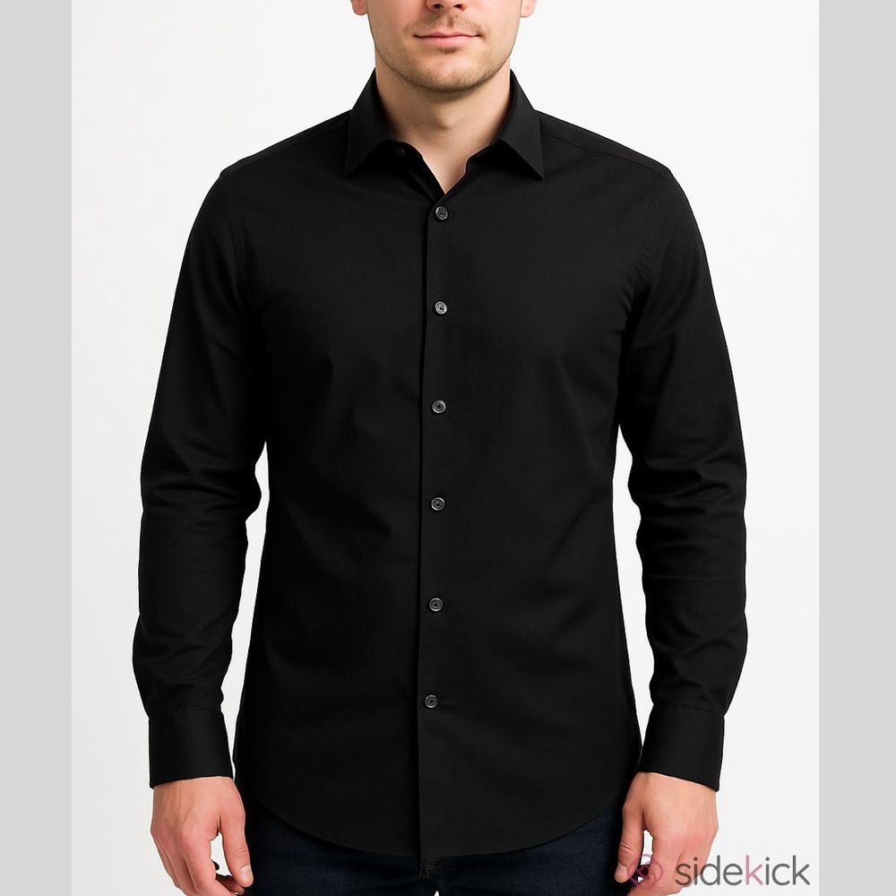 3/$10 Apt. 9 Black Button Down Long Sleeve Shirt